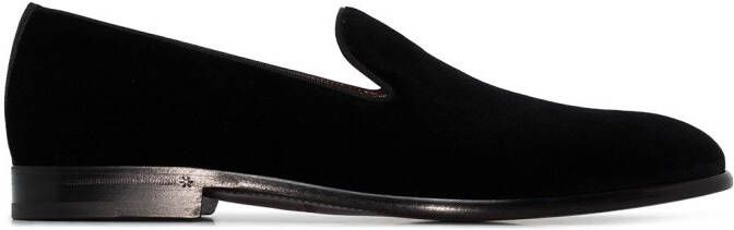 Dolce & Gabbana Leonardo velvet slippers Black