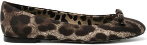 Dolce & Gabbana leopard-print ballerina shoes Brown