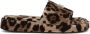 Dolce & Gabbana leopard-print fleece slippers Brown - Thumbnail 1