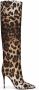 Dolce & Gabbana leopard-print jacquard knee-length boots Brown - Thumbnail 1