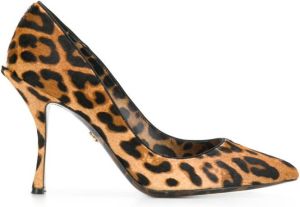 Dolce & Gabbana leopard-print pony hair pumps Brown
