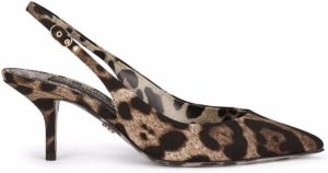 Dolce & Gabbana leopard-print slingback pumps Brown