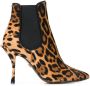 Dolce & Gabbana leopard print stiletto boots Brown - Thumbnail 1