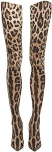 Dolce & Gabbana leopard-print thigh-high boots Brown