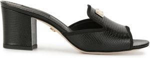 Dolce & Gabbana lizard-effect block-heel sandals Black