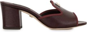 Dolce & Gabbana lizard-effect block-heel sandals Red