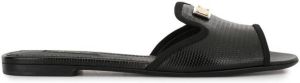 Dolce & Gabbana lizard-effect slip-on sandals Black