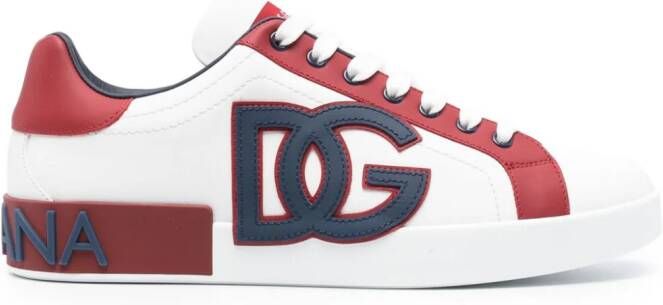 Dolce & Gabbana logo-appliqué leather sneakers White
