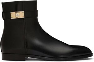 Dolce & Gabbana logo-buckle ankle boots Black
