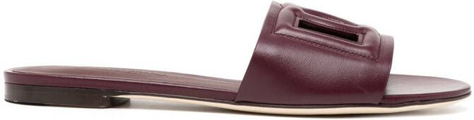 Dolce & Gabbana logo cut-out sandals Purple