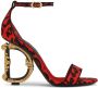 Dolce & Gabbana logo-detail leopard-print sandals Red - Thumbnail 1