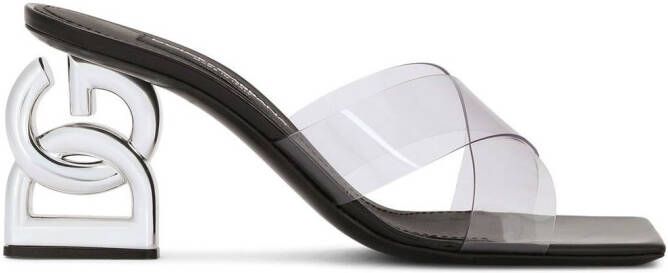 Dolce & Gabbana logo-detail open-toe mules Silver