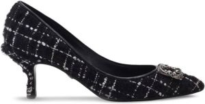 Dolce & Gabbana logo-embellished tweed pumps Black