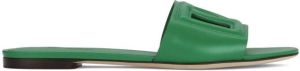 Dolce & Gabbana logo-embossed leather sandals Green