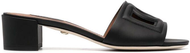 Dolce & Gabbana logo-embossed mule sandals Black