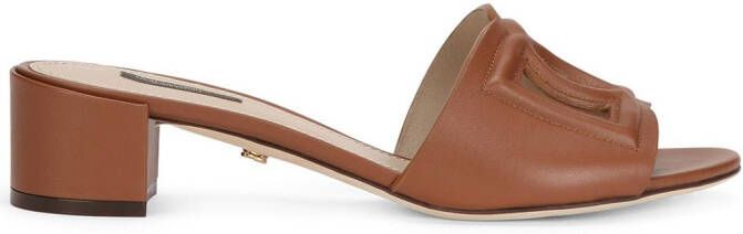 Dolce & Gabbana DG Millenials 40mm leather mules Brown