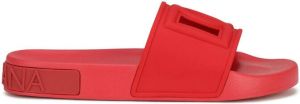Dolce & Gabbana logo-embossed slides Red