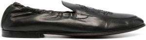 Dolce & Gabbana logo-embroidered leather loafers Black