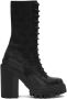 Dolce & Gabbana DG-logo 90mm lace-up mesh boots Black - Thumbnail 1