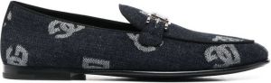 Dolce & Gabbana logo-jacquard loafers Blue