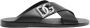 Dolce & Gabbana logo-lettering leather slides Black - Thumbnail 1