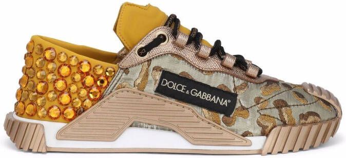 Dolce & Gabbana logo-patch embellished sneakers Yellow