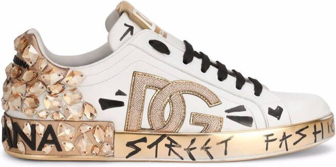 Dolce & Gabbana logo-patch lace-up sneakers White