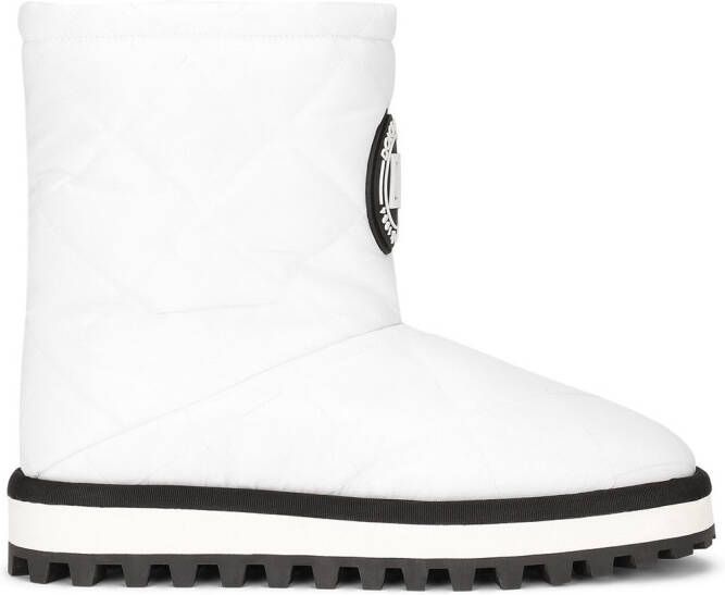 Dolce & Gabbana logo-patch padded boots White