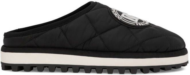 Dolce & Gabbana logo-patch quilted slippers Black