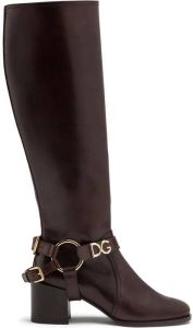 Dolce & Gabbana logo plaque boots Brown