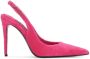 Dolce & Gabbana logo-plaque fleece pumps Pink - Thumbnail 1