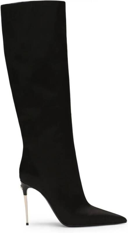 Dolce & Gabbana logo-plaque leather boots Black