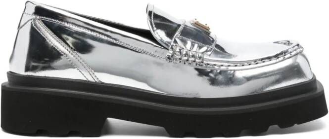 Dolce & Gabbana logo-plaque leather brogues Silver