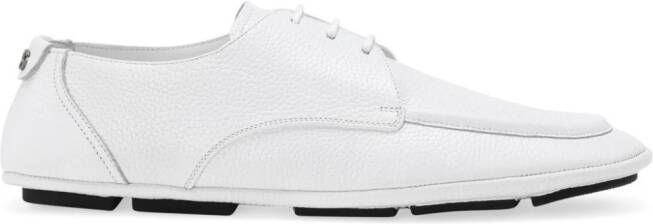 Dolce & Gabbana logo-plaque leather derby shoes White