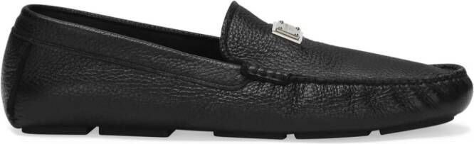 Dolce & Gabbana logo-plaque leather loafers Black