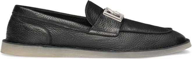 Dolce & Gabbana logo-plaque leather loafers Black