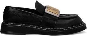 Dolce & Gabbana logo plaque leather loafers Black
