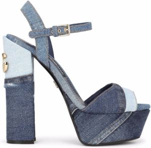 Dolce & Gabbana logo-plaque open-toe sandals Blue