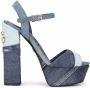 Dolce & Gabbana 145mm patchwork-denim platform sandals Blue - Thumbnail 1