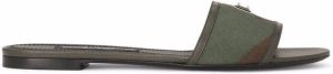Dolce & Gabbana logo-plaque open-toe slides Green