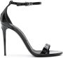 Dolce & Gabbana logo-plaque patent sandals Black - Thumbnail 1