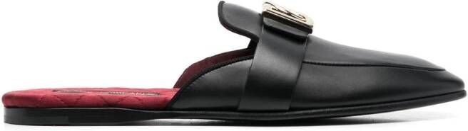 Dolce & Gabbana logo-plaque slip-on loafers Black