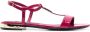 Dolce & Gabbana logo-plaque T-bar sandals Pink - Thumbnail 1
