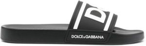Dolce & Gabbana logo-print beach sliders Black