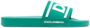 Dolce & Gabbana logo-print beach sliders Green