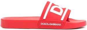 Dolce & Gabbana logo-print detail pool slides Red