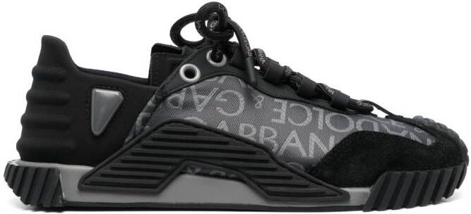 Dolce & Gabbana logo-print leather sneakers Black