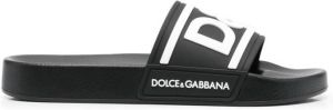 Dolce & Gabbana logo-print rubber slides Black