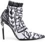 Dolce & Gabbana logo-print stiletto boots White - Thumbnail 1