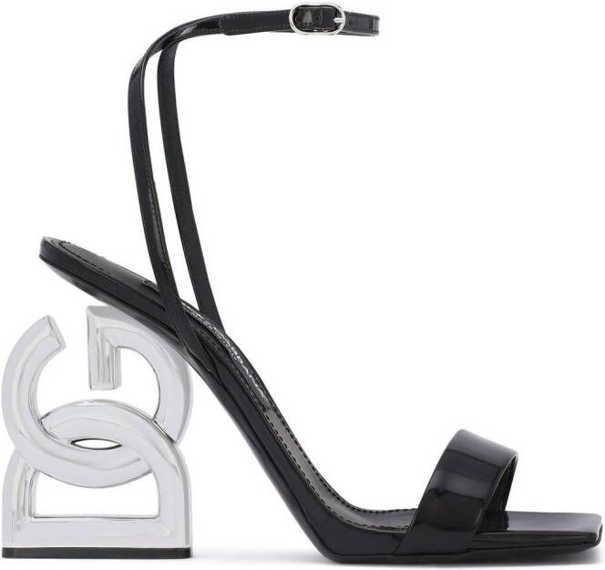 Dolce & Gabbana logo-sculpted heel sandals Black